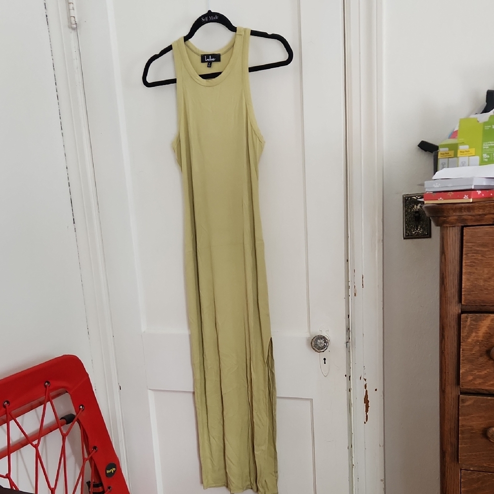 Lulu's Light Yellow Sleeveless Maxi Dress